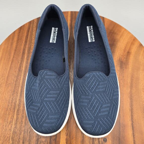 Skechers Go Walk Lite Shoes Women's 7.5 Navy Blue White Slip On Walking Sneakers - Picture 5 of 7